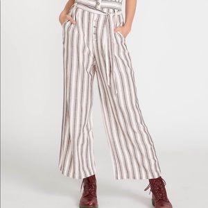 NWT Volcom Striped Have Another Wide Leg Pant